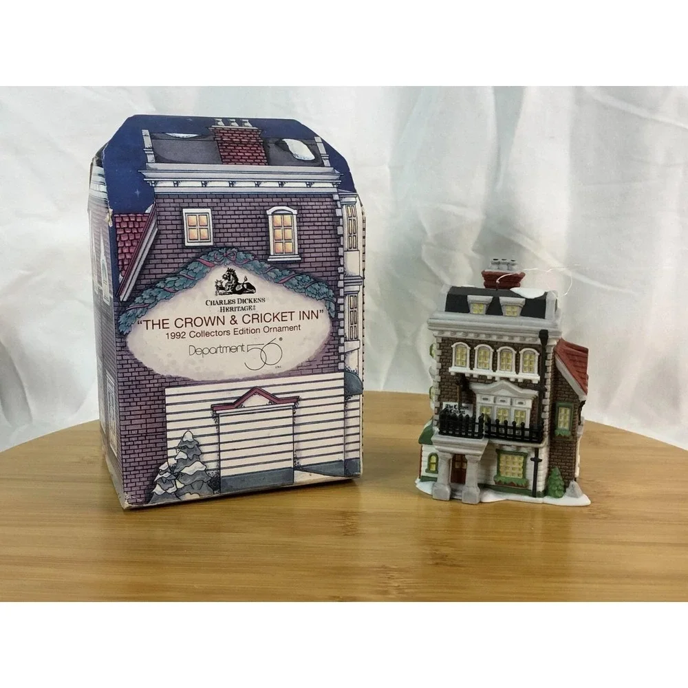 Vintage Department 56 Charles Dickens Heritage Crown & Cricket Inn Ornament 1992
